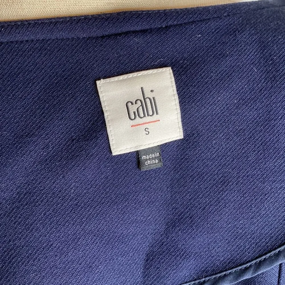CABi Lido Thick Ponte Knit Longline Button Front Cardigan Navy‎ BlazerJacket sm